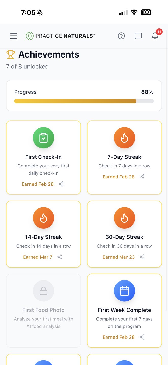 Achievements and streaks