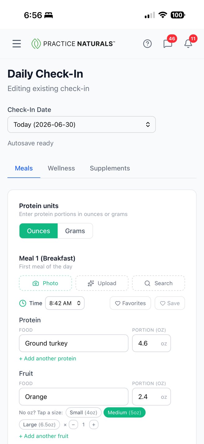 Daily check-in