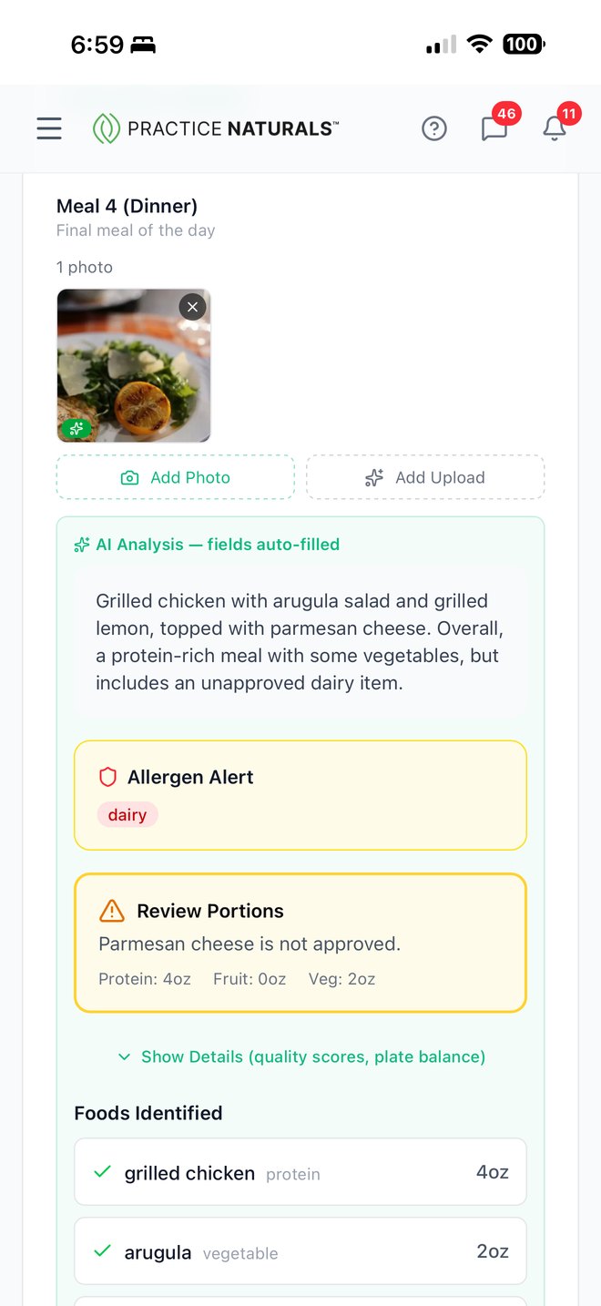 AI meal photo analysis