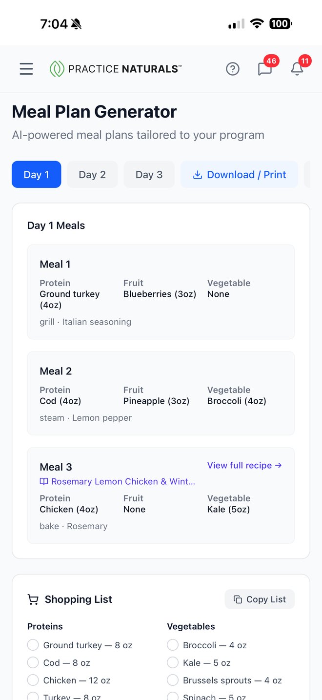 AI meal plan