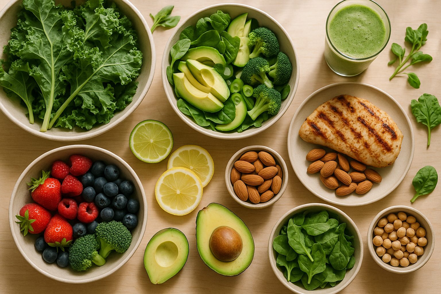 A fresh spread of whole foods