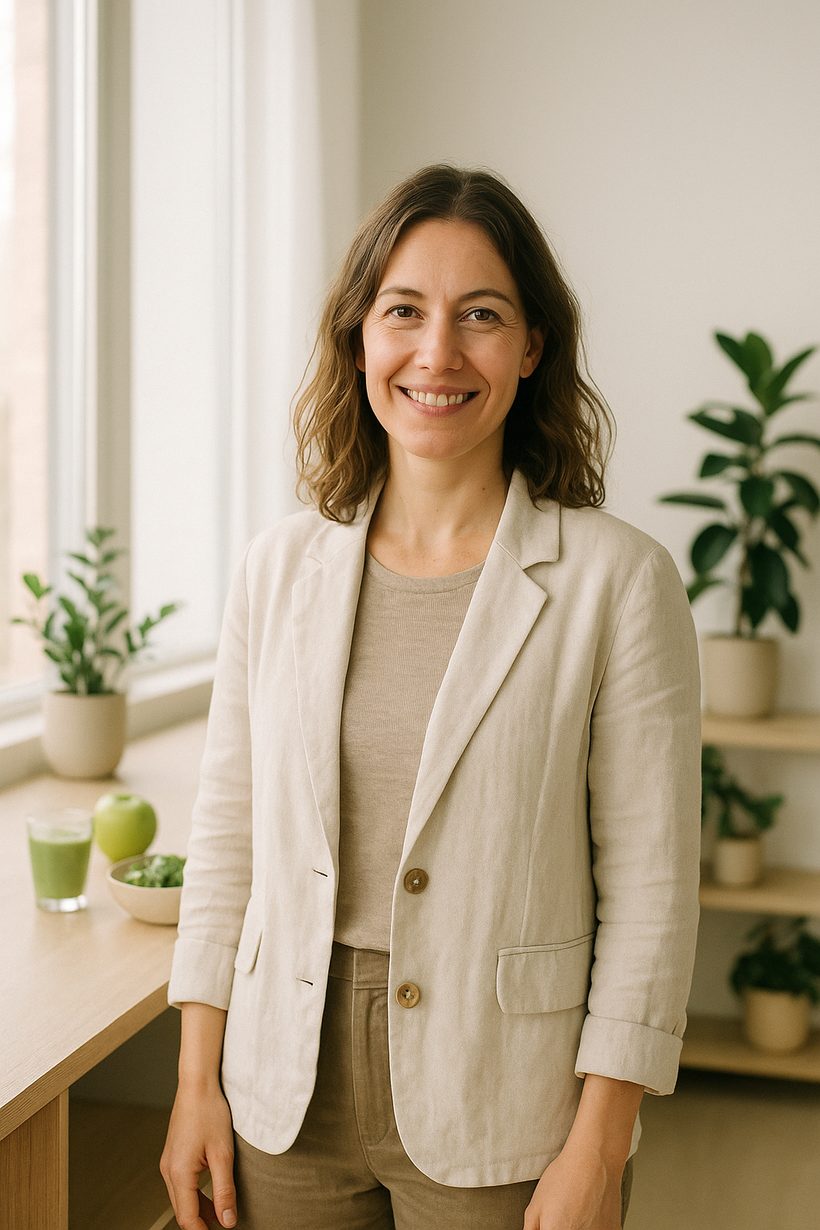 A confident clinic owner in her practice
